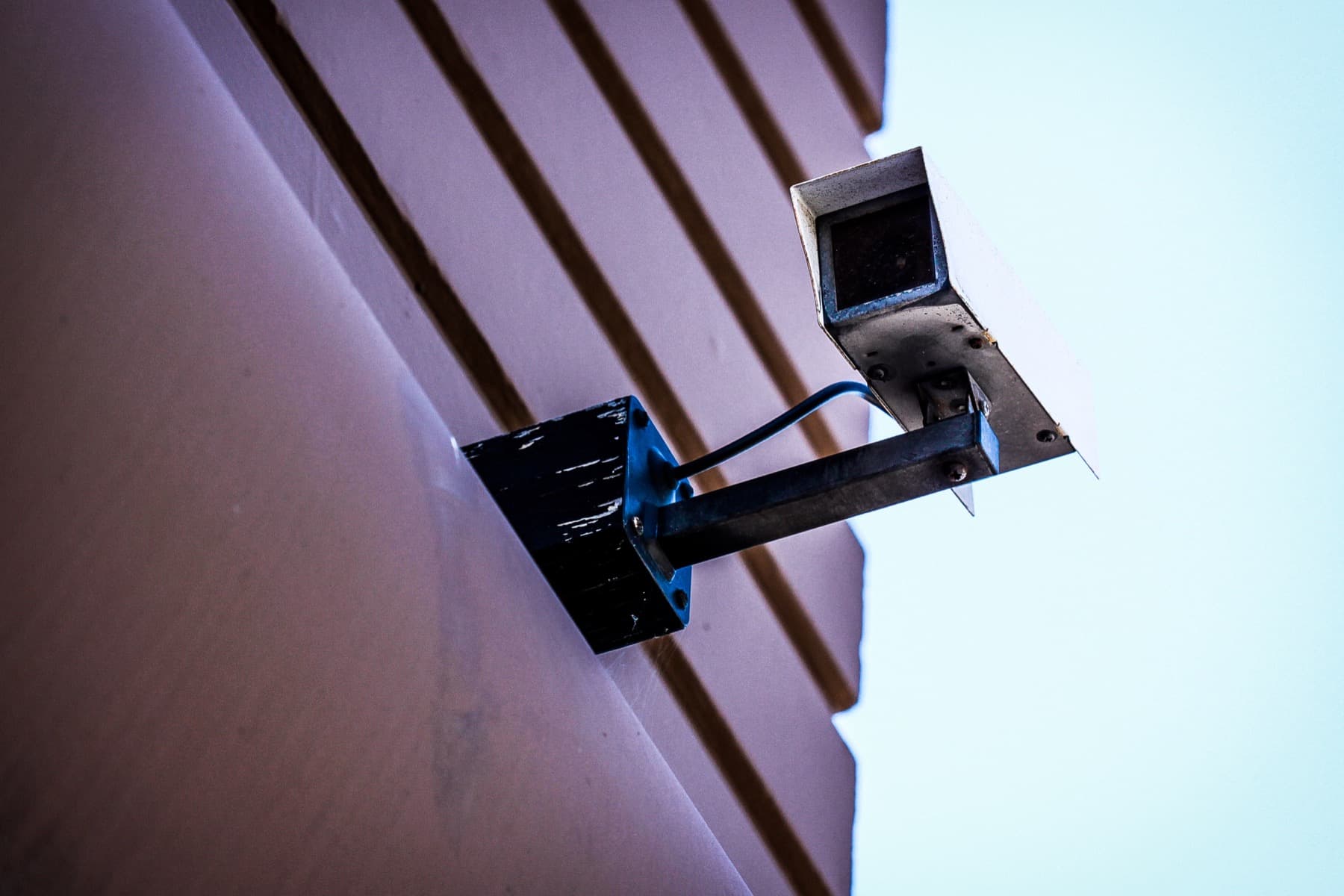 Building-mounted CCTV camera