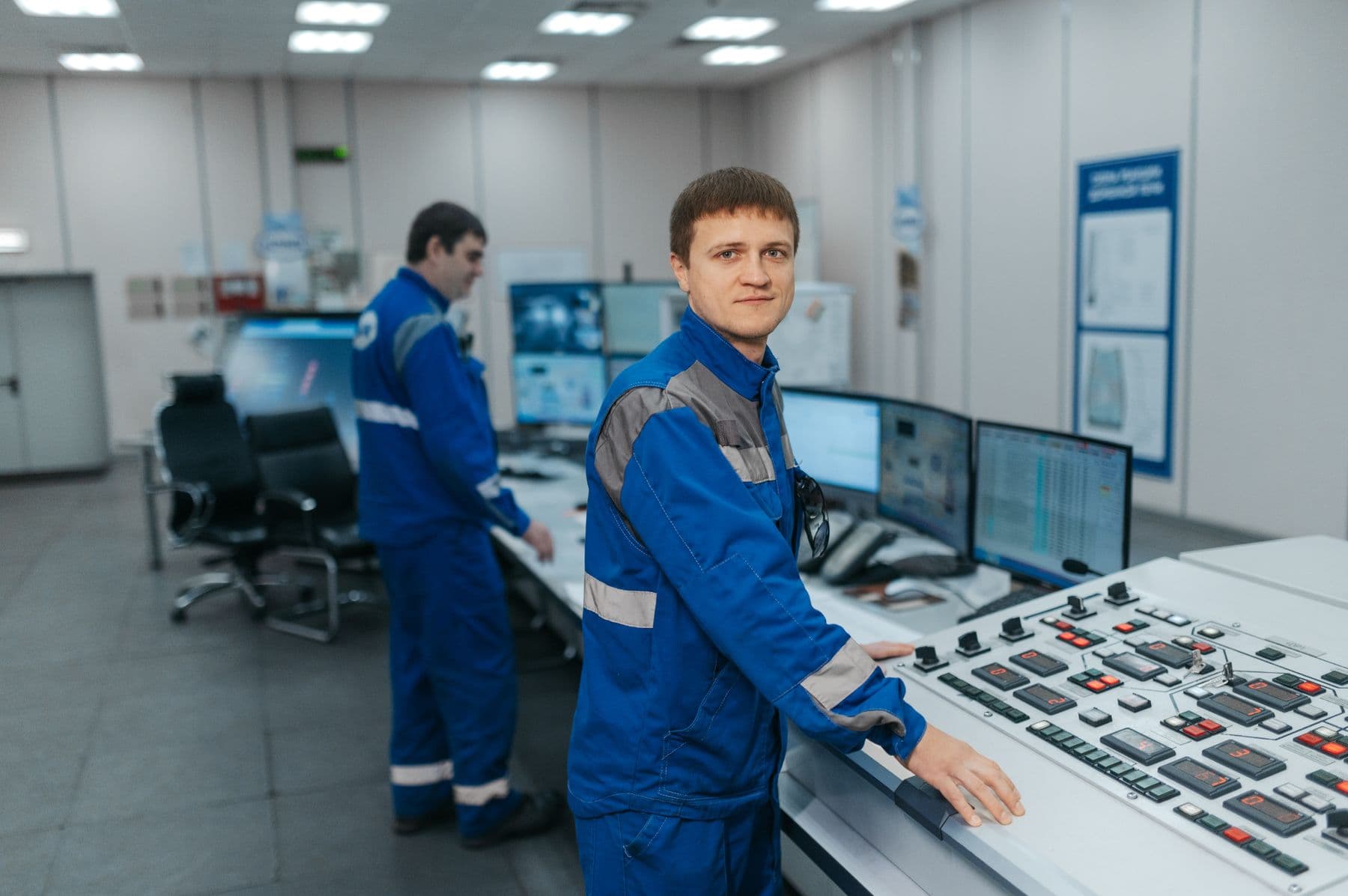Engineers working in an operational control room